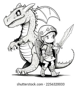 Enchanted Adventure: A White Dragon Coloring Book