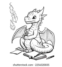 Enchanted Adventure: A White Dragon Coloring Book