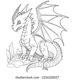 Enchanted Adventure: A White Dragon Coloring Book