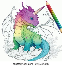 Enchanted Adventure: A White Dragon Coloring Book