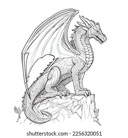 Enchanted Adventure: A White Dragon Coloring Book