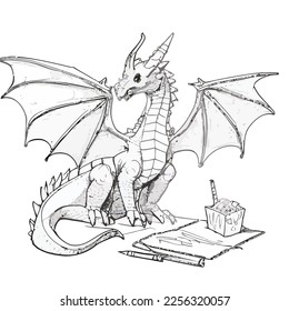 Enchanted Adventure: A White Dragon Coloring Book