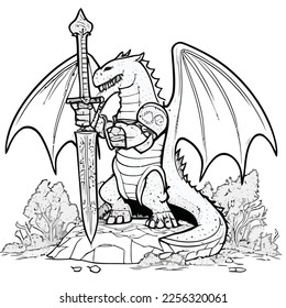 Enchanted Adventure: A White Dragon Coloring Book