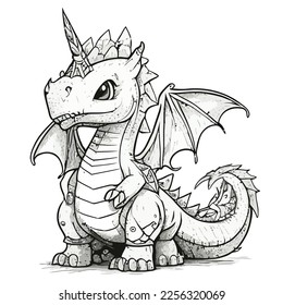 Enchanted Adventure: A White Dragon Coloring Book