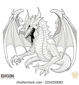 Enchanted Adventure: A White Dragon Coloring Book