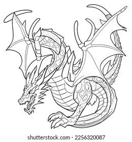 Enchanted Adventure: A White Dragon Coloring Book