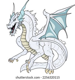 Enchanted Adventure: A White Dragon Coloring Book