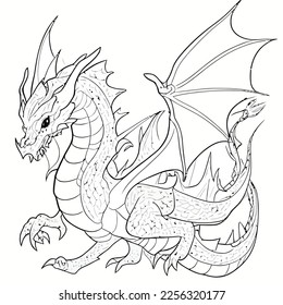 Enchanted Adventure: A White Dragon Coloring Book