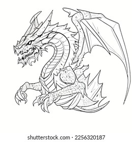 Enchanted Adventure: A White Dragon Coloring Book