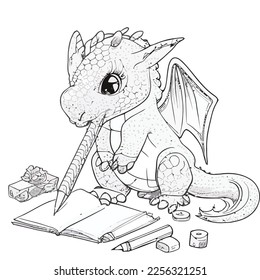 Enchanted Adventure: A White Dragon Coloring Book