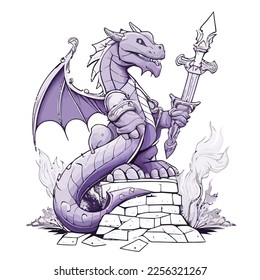 Enchanted Adventure: A White Dragon Coloring Book