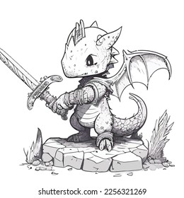 Enchanted Adventure: A White Dragon Coloring Book