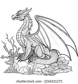 Enchanted Adventure: A White Dragon Coloring Book