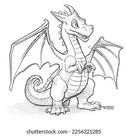 Enchanted Adventure: A White Dragon Coloring Book