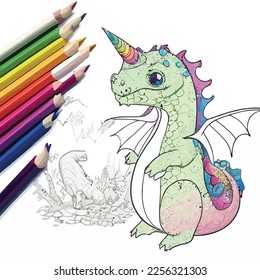 Enchanted Adventure: A White Dragon Coloring Book