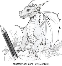 Enchanted Adventure: A White Dragon Coloring Book