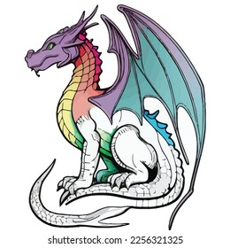 Enchanted Adventure: A White Dragon Coloring Book