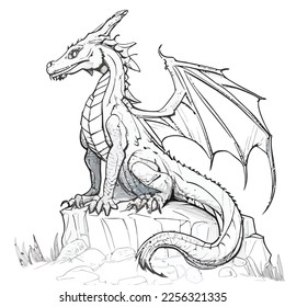 Enchanted Adventure: A White Dragon Coloring Book