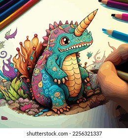 Enchanted Adventure: A White Dragon Coloring Book