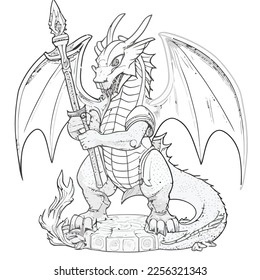 Enchanted Adventure: A White Dragon Coloring Book