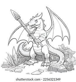 Enchanted Adventure: A White Dragon Coloring Book