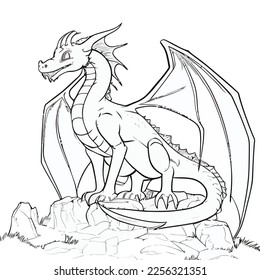 Enchanted Adventure: A White Dragon Coloring Book