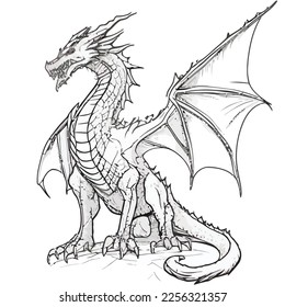 Enchanted Adventure: A White Dragon Coloring Book