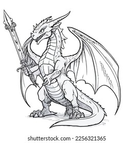 Enchanted Adventure: A White Dragon Coloring Book