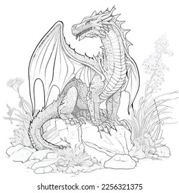 Enchanted Adventure: A White Dragon Coloring Book