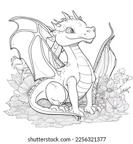 Enchanted Adventure: A White Dragon Coloring Book