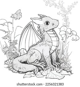 Enchanted Adventure: A White Dragon Coloring Book