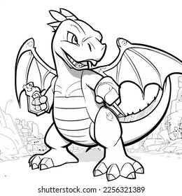 Enchanted Adventure: A White Dragon Coloring Book