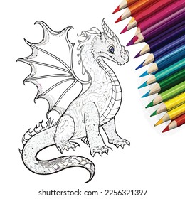 Enchanted Adventure: A White Dragon Coloring Book