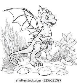 Enchanted Adventure: A White Dragon Coloring Book