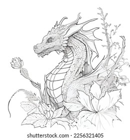 Enchanted Adventure: A White Dragon Coloring Book