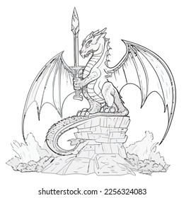 Enchanted Adventure: A White Dragon Coloring Book