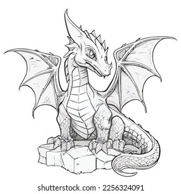 Enchanted Adventure: A White Dragon Coloring Book