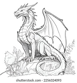 Enchanted Adventure: A White Dragon Coloring Book