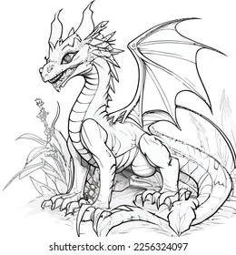 Enchanted Adventure: A White Dragon Coloring Book