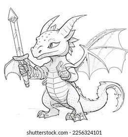 Enchanted Adventure: A White Dragon Coloring Book