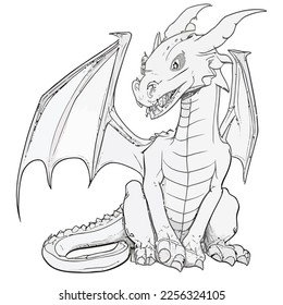 Enchanted Adventure: A White Dragon Coloring Book