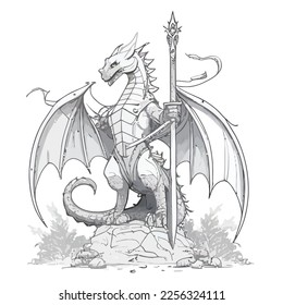 Enchanted Adventure: A White Dragon Coloring Book