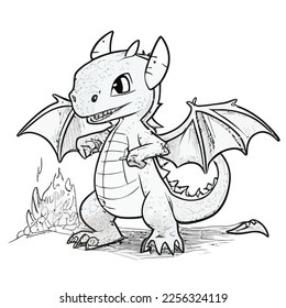 Enchanted Adventure: A White Dragon Coloring Book