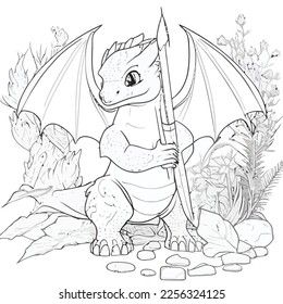 Enchanted Adventure: A White Dragon Coloring Book