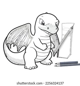 Enchanted Adventure: A White Dragon Coloring Book