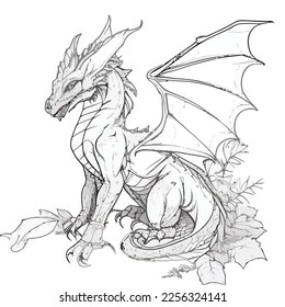 Enchanted Adventure: A White Dragon Coloring Book