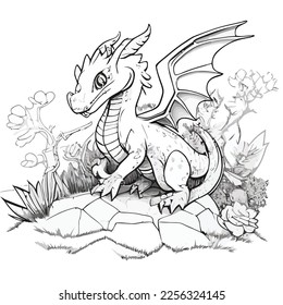 Enchanted Adventure: A White Dragon Coloring Book