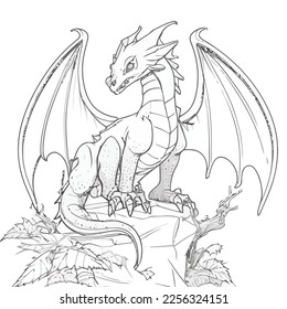 Enchanted Adventure: A White Dragon Coloring Book