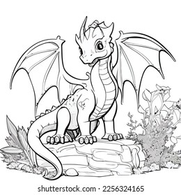 Enchanted Adventure: A White Dragon Coloring Book