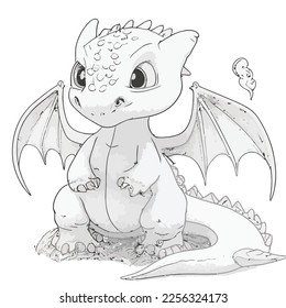 Enchanted Adventure: A White Dragon Coloring Book